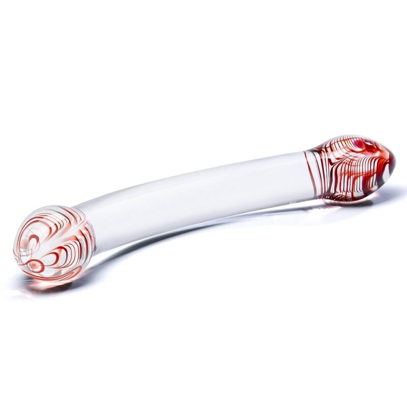 Red Head Double Glass Dildo