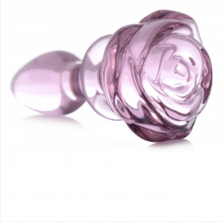 Pink Rose Glass Plug Side Rose